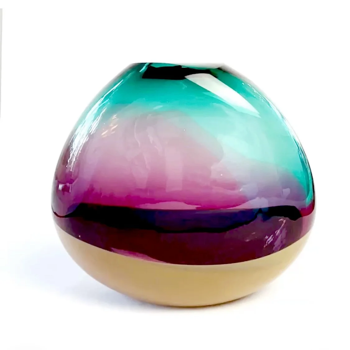 Horizon Vessel - Teal and Fuchsia
