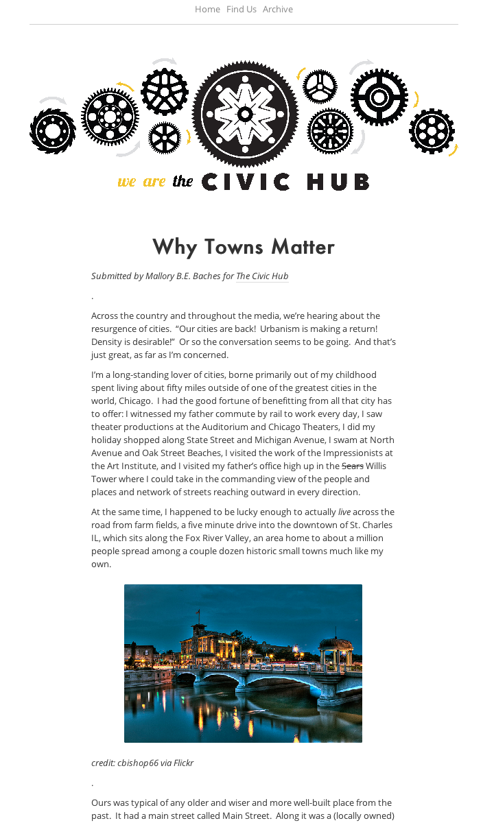Why Towns Matter