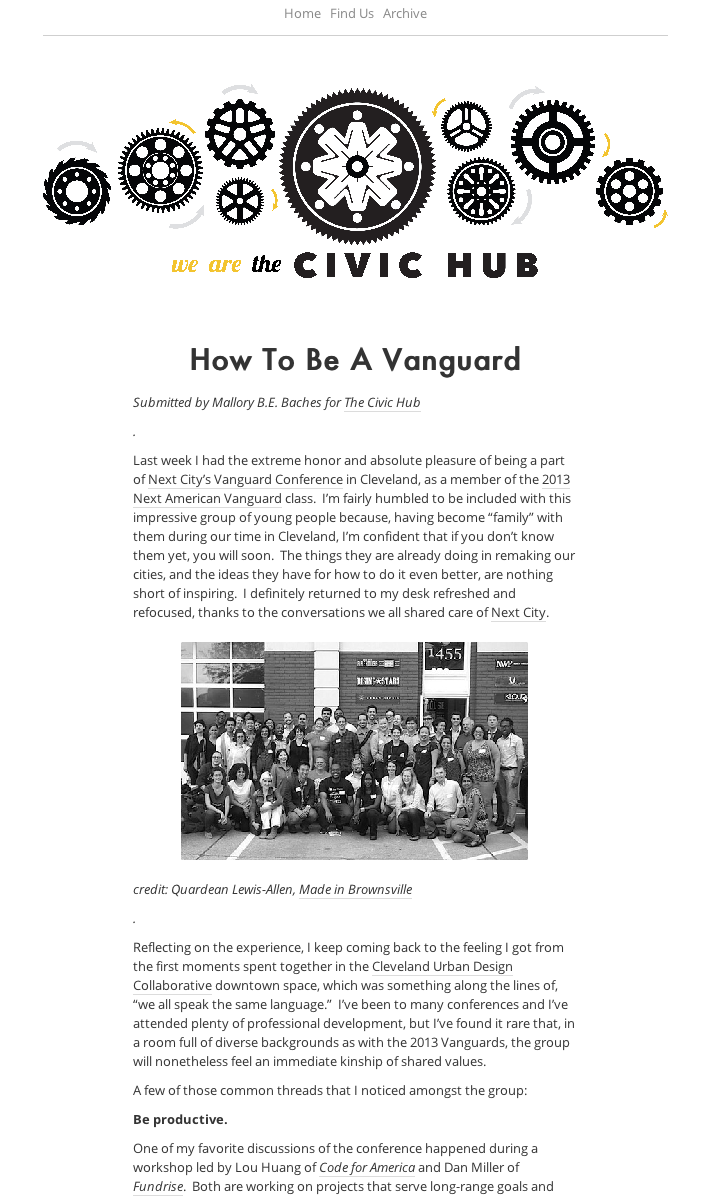 How To Be A Vanguard