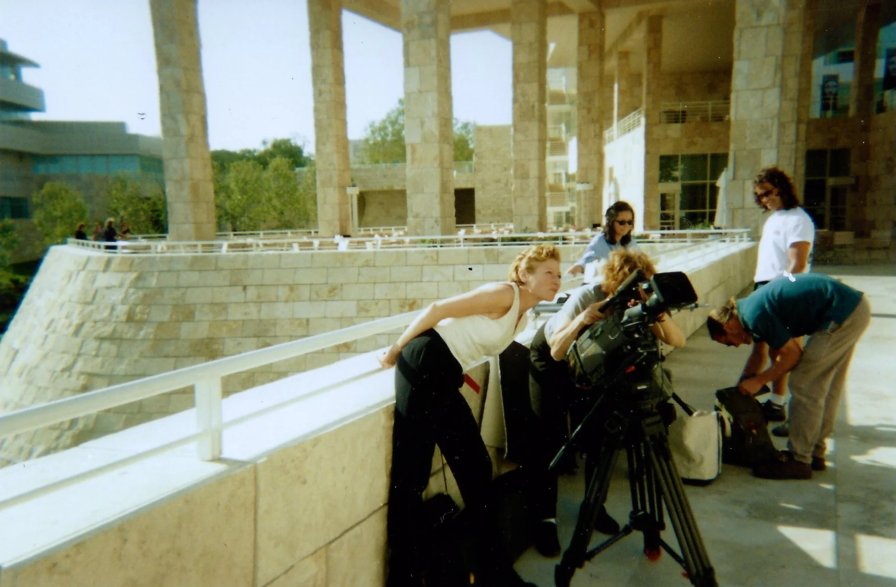 Director of Photography Nancy Schreiber and Director Nina Rosenblum filming at the Getty Museum