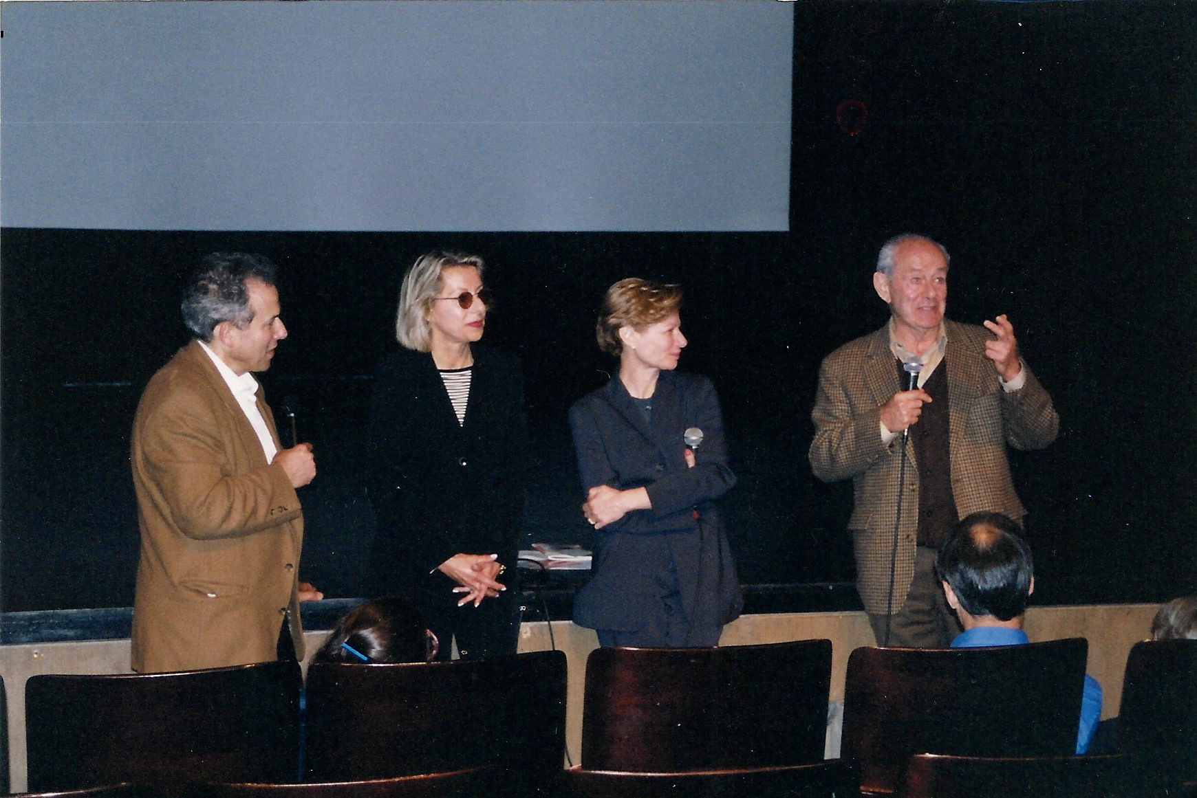  Producers Sonya Starr and Nina Rosenblum with Walter Rosenblum and Jerome Rudes, Director of the French-American Film Workshop at the film festival in New York 