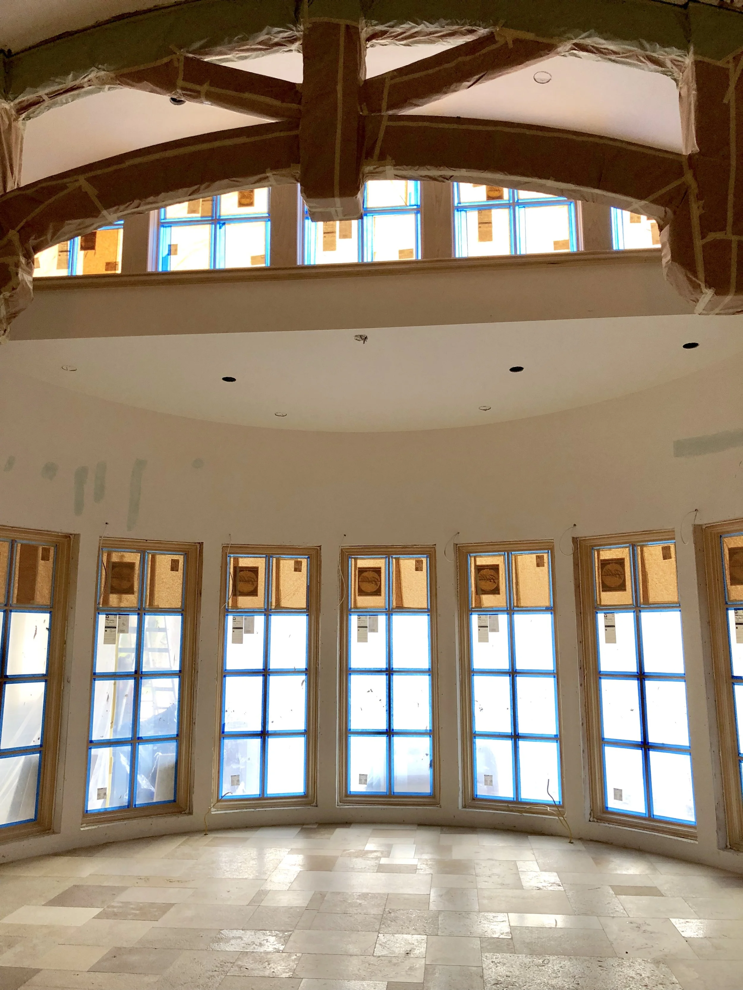 This view from the kitchen provides a straight on look into the dining room. Sigh.