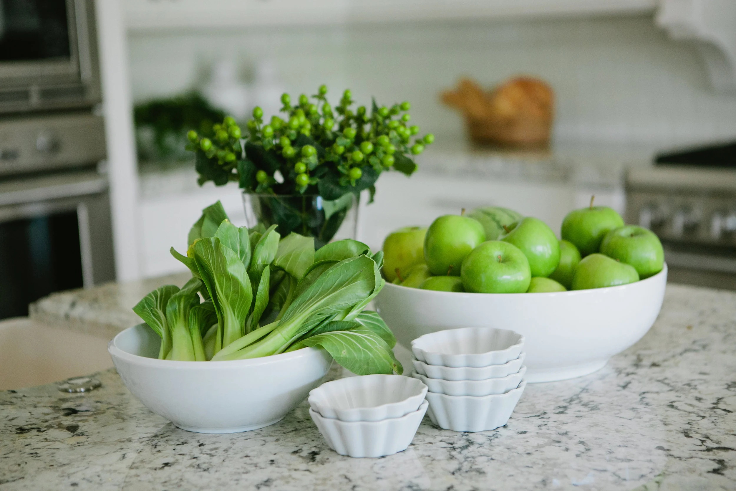 We are all about incorporating bright pops of color through any means, and, if that means a bowl of fresh produce is the way you do it, we are definitely on board!