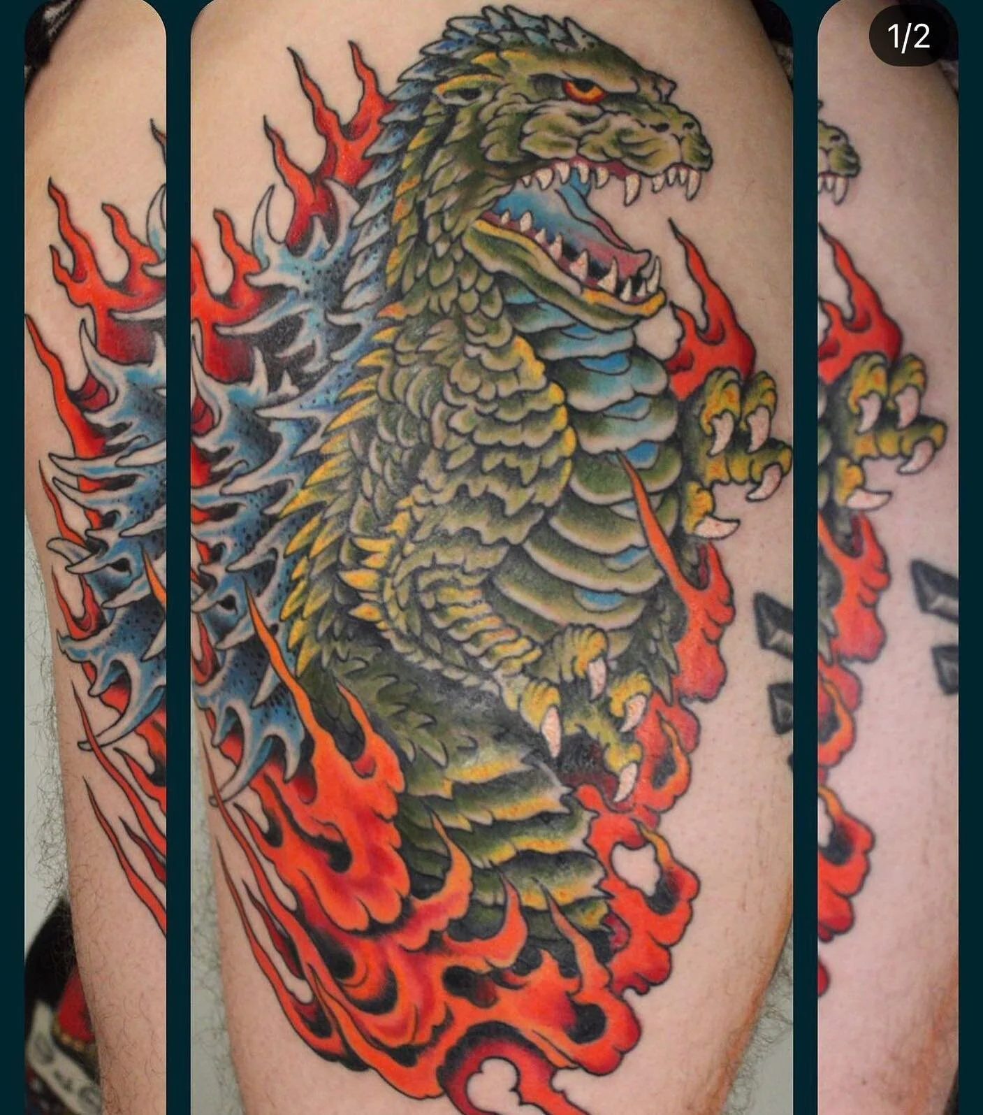 Terrifying Godzilla all wrapped up recently by @jgettlershred
.
.
.
Joe prefers emails but DMs welcomed for all inquiries.
Jgettlershred@gmail.com
.
.
.
.
#vink #visibleink #bostontattoo @lunapigment #blackclawneedle #godzilla #godzillakingofthemonst