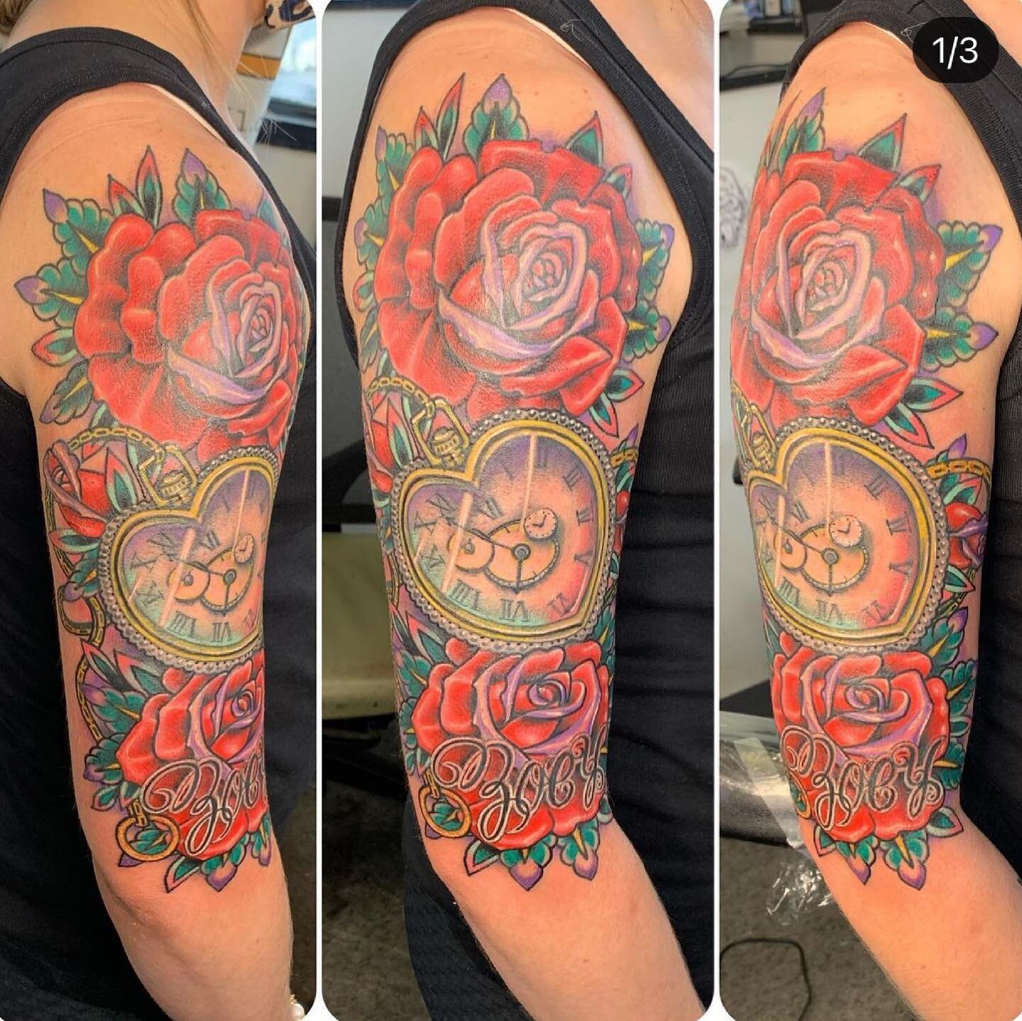 A garden of roses and clock combo recently wrapped up by @scottattoos!
*
Scott does all his bookings via DMs or email, DM preferred!
*
Scottbarrytattoos@gmail.com
*
#supportgoodtattooing&nbsp;#bostontattoo&nbsp;#supportlocalartists&nbsp;#tattooistart