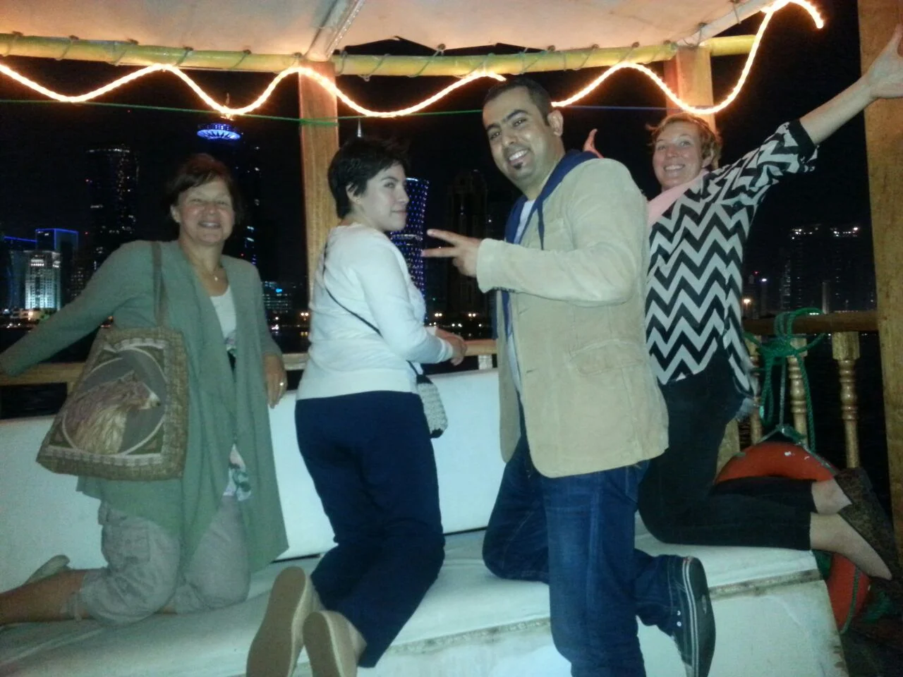 Friends and myself on an impromptu Dhow ride. 