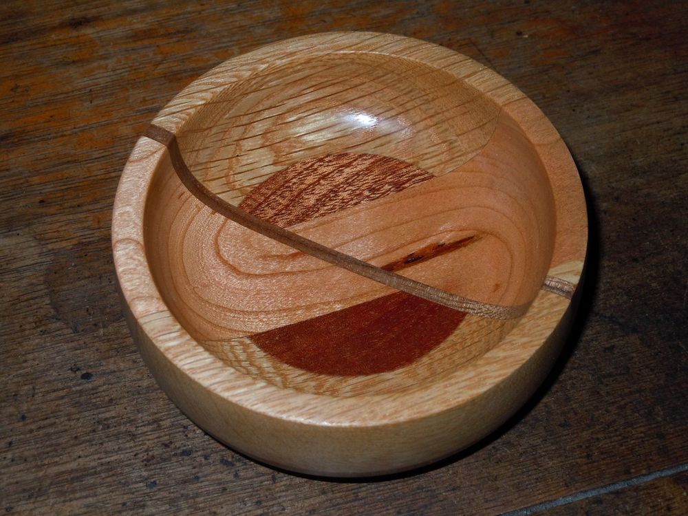 Butcher block, cherry, and walnut strip.