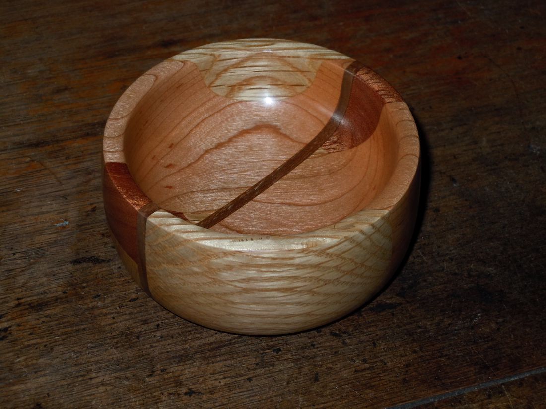 Cherry and butcher block bowl