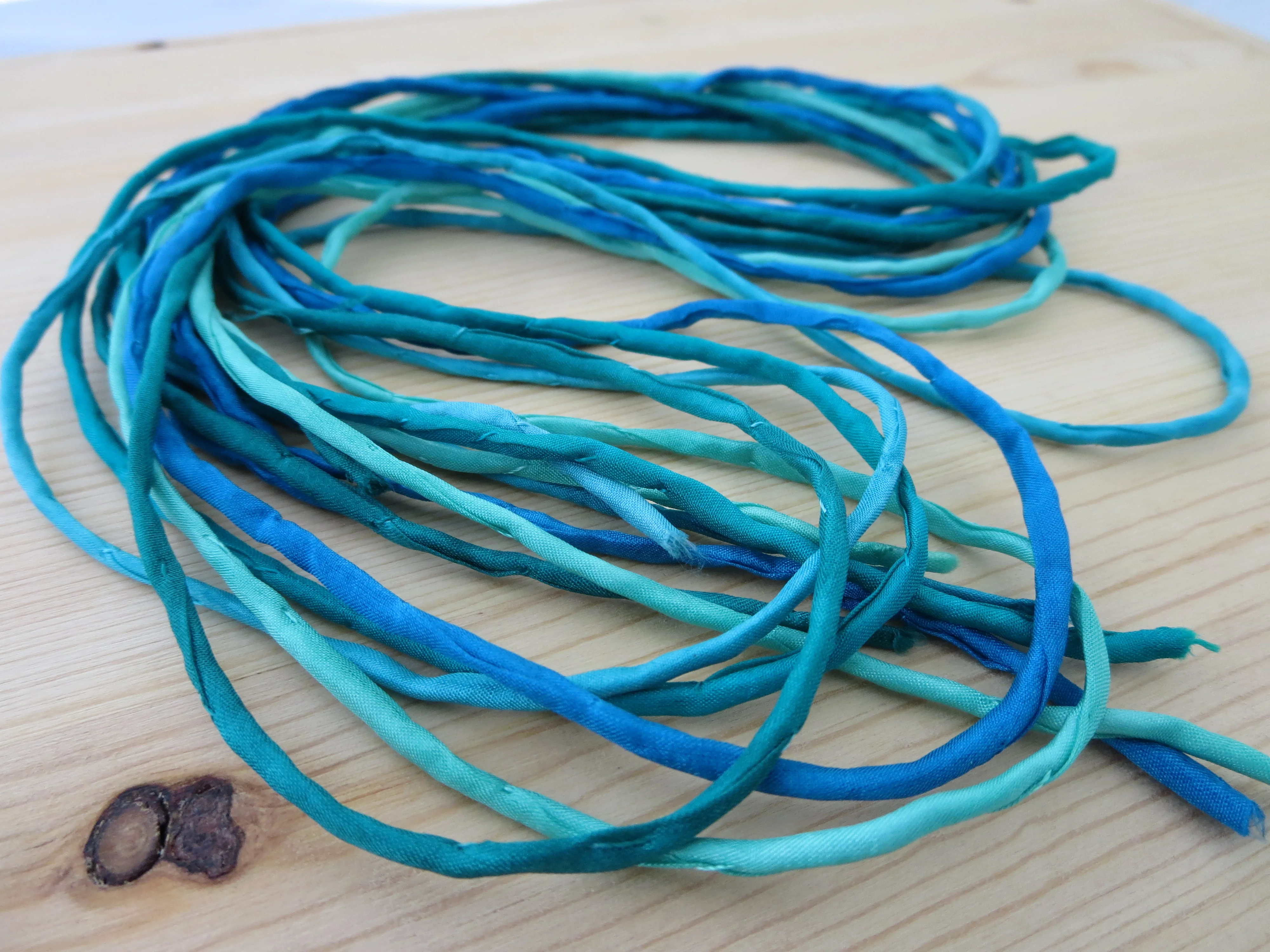 Thin Silk Cord- Teals