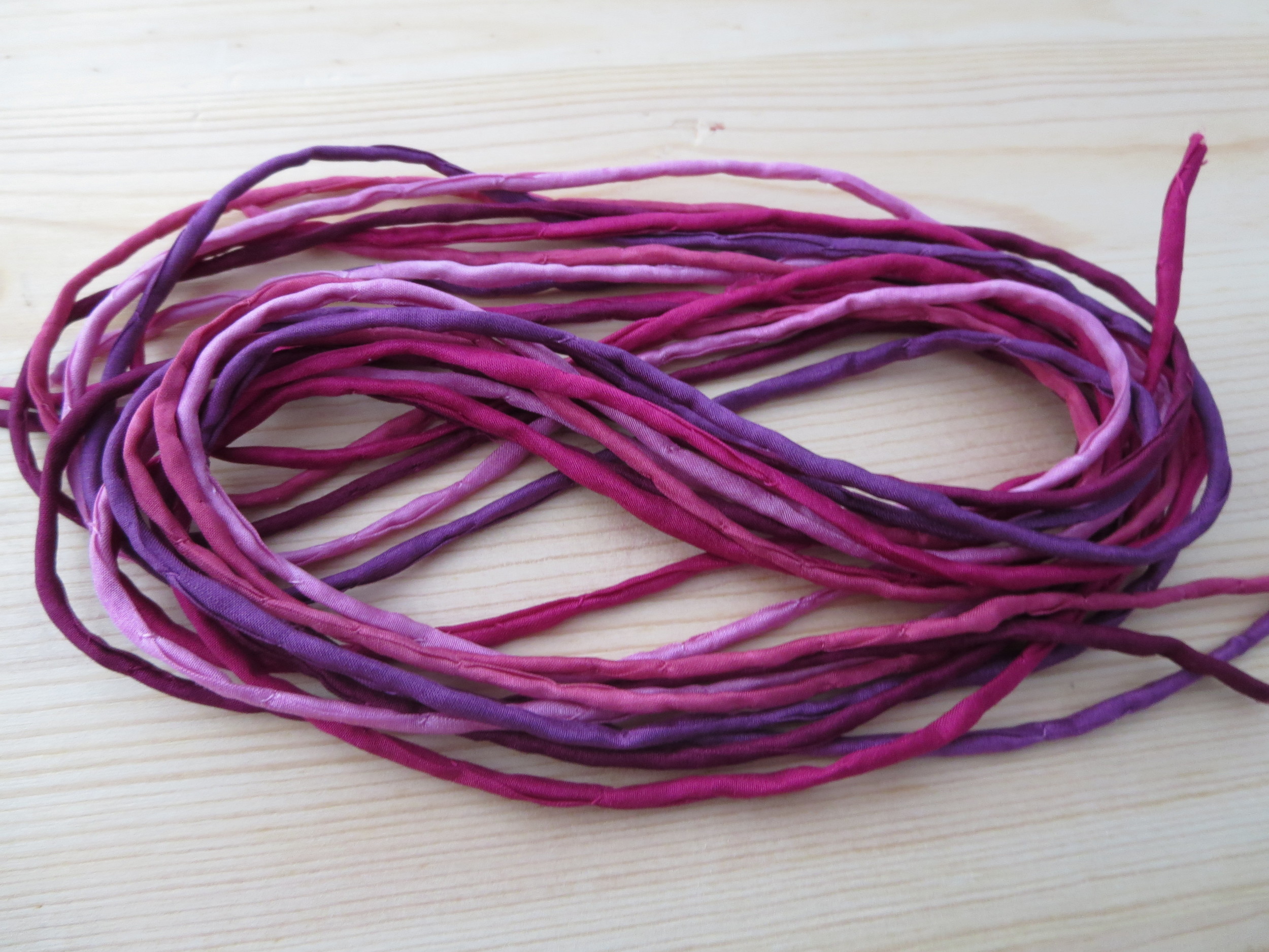 Thin Silk Cord- Mulberries — The Buffalo Bead Gallery, Satin Cord