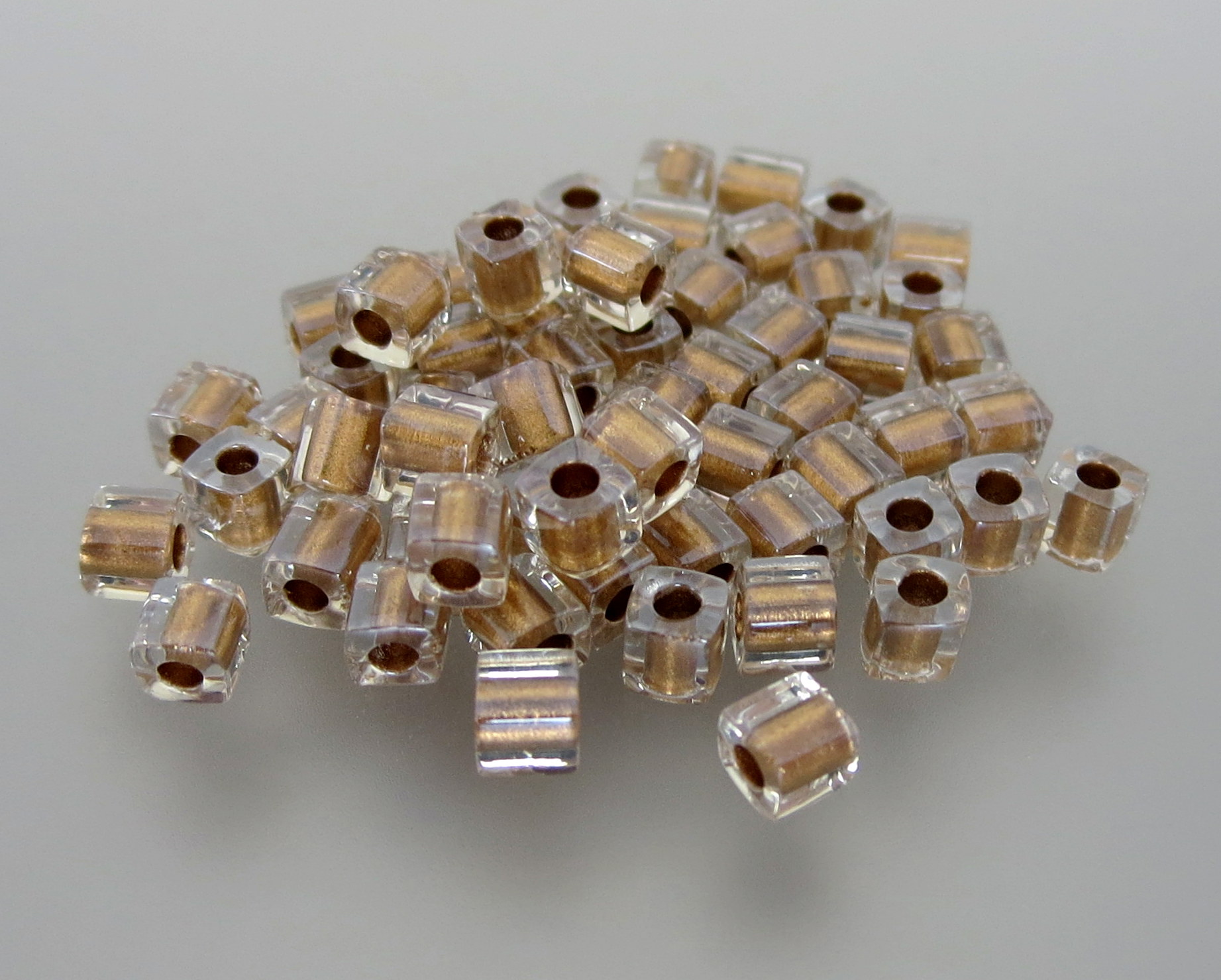 3mm Cube - Spkl Met Gold Lined Crystal (#234)