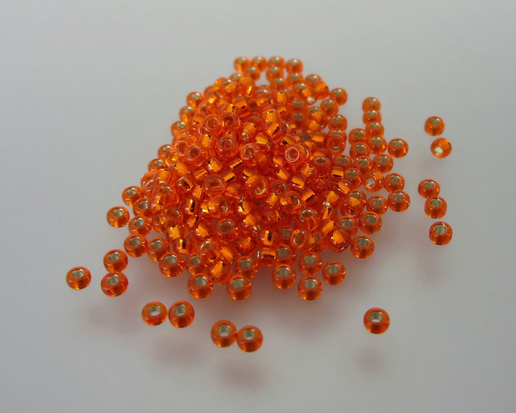 8º Japanese Seed Bead - (#10) Silver Lined Flame Red — The Buffalo Bead  Gallery