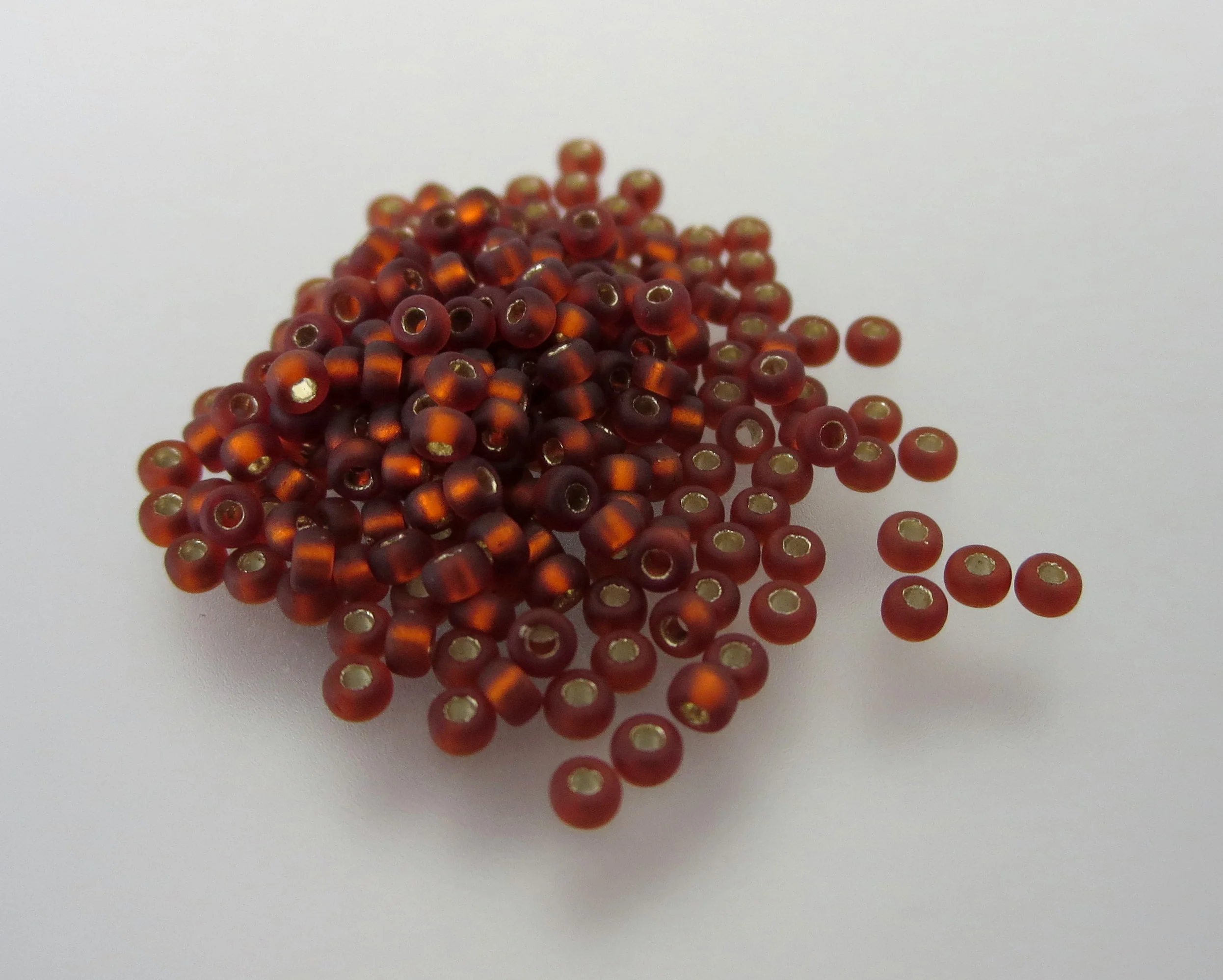 11º Japanese Seed Bead - Matte Silver Lined Dark Topaz (#5F)
