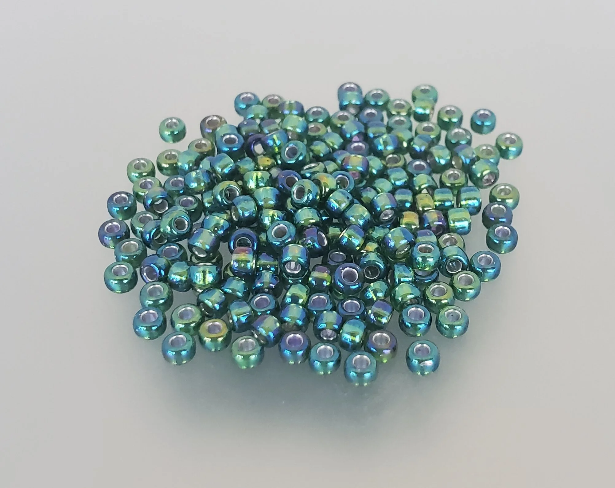 11º Japanese Seed Bead - (#1026) Silver Lined Olive AB