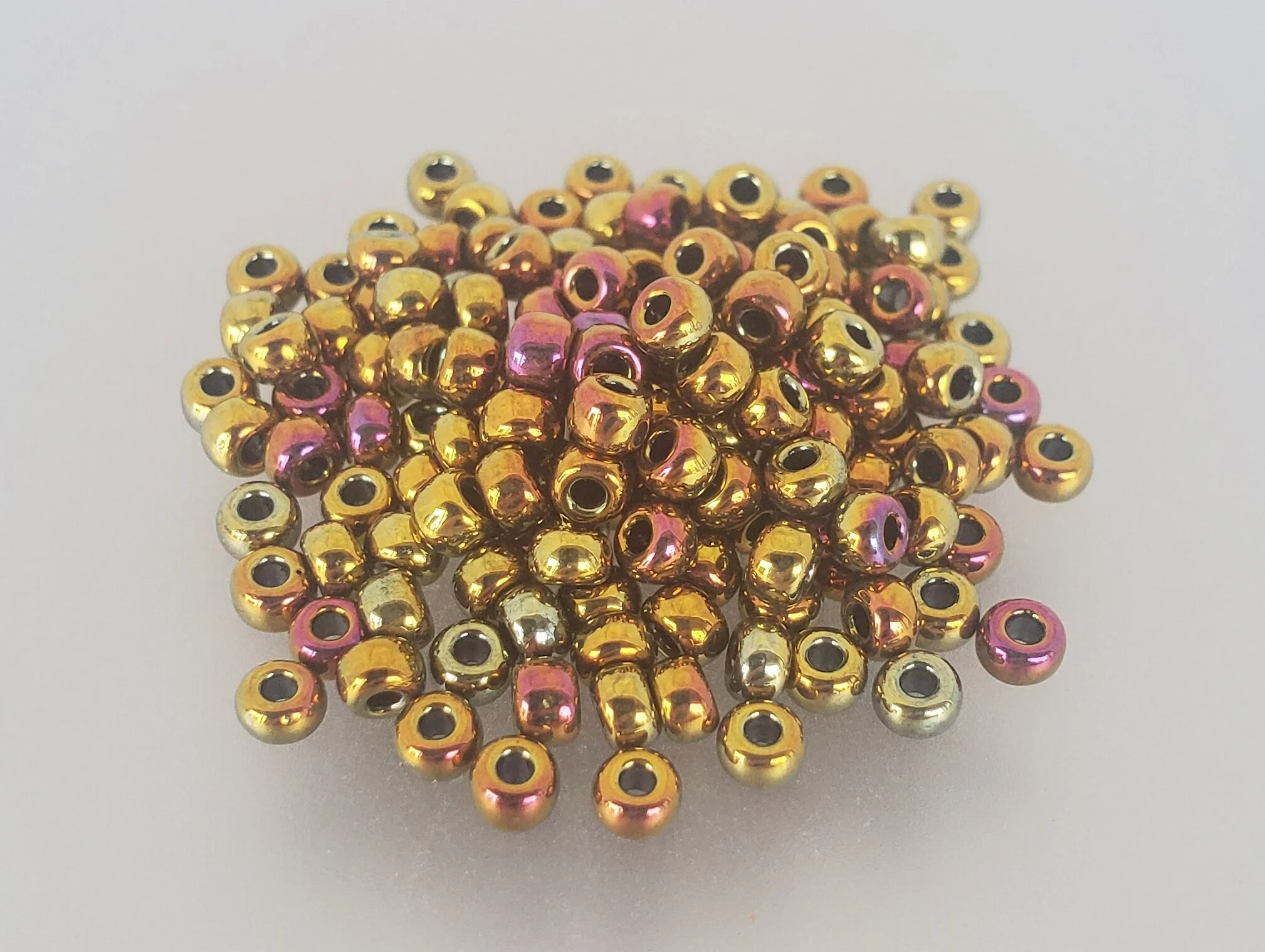 8º Japanese Seed Bead -  (#462) Metallic Gold Iris