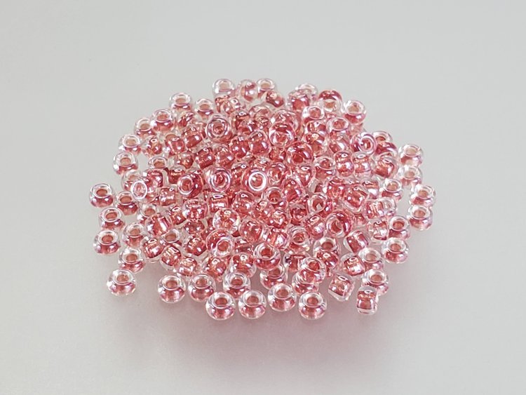 Japanese Glass Seed Beads Size 11/0-395 Pink Lined Crystal