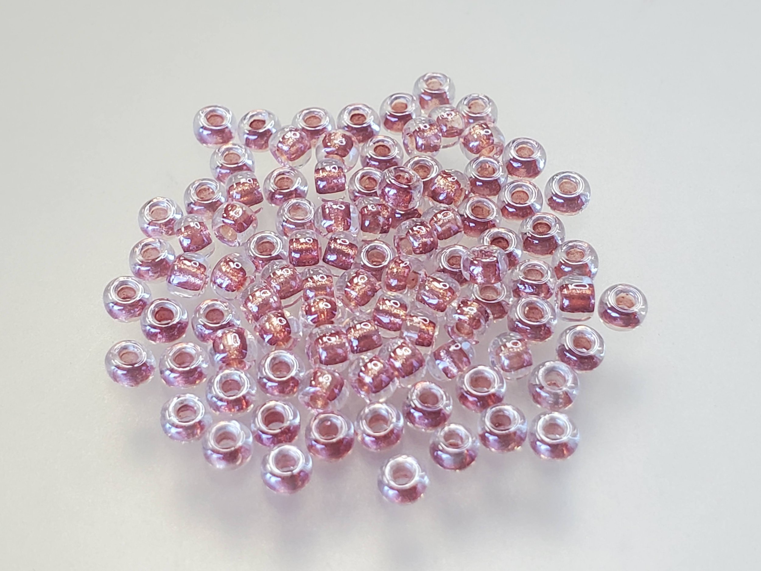 8º Japanese Seed Bead -  (#2601) Sparkling Antique Rose Lined Crystal
