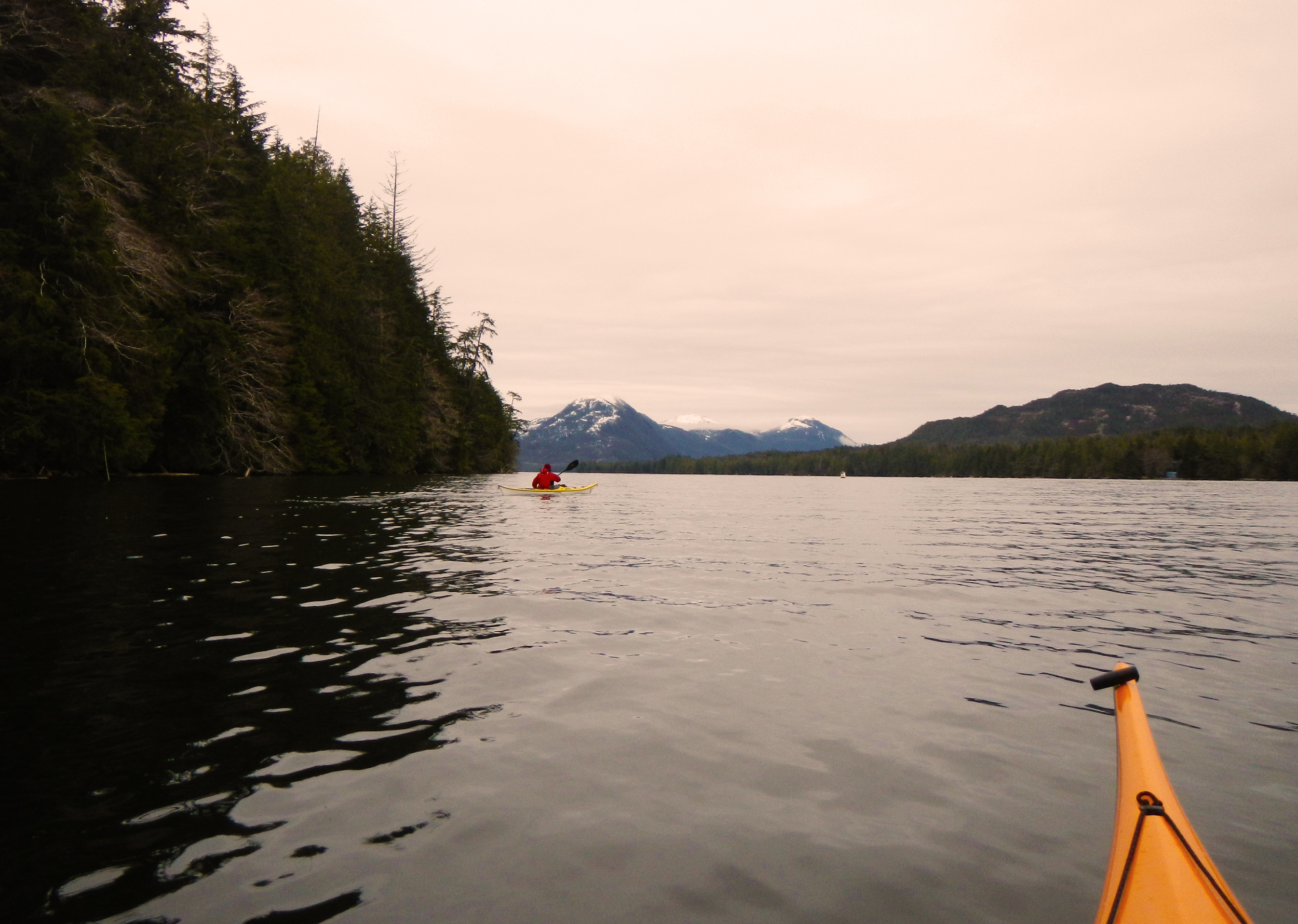  Paddling in a double is so much more fun than watching Greg disappear down the channel in his speedy single. 