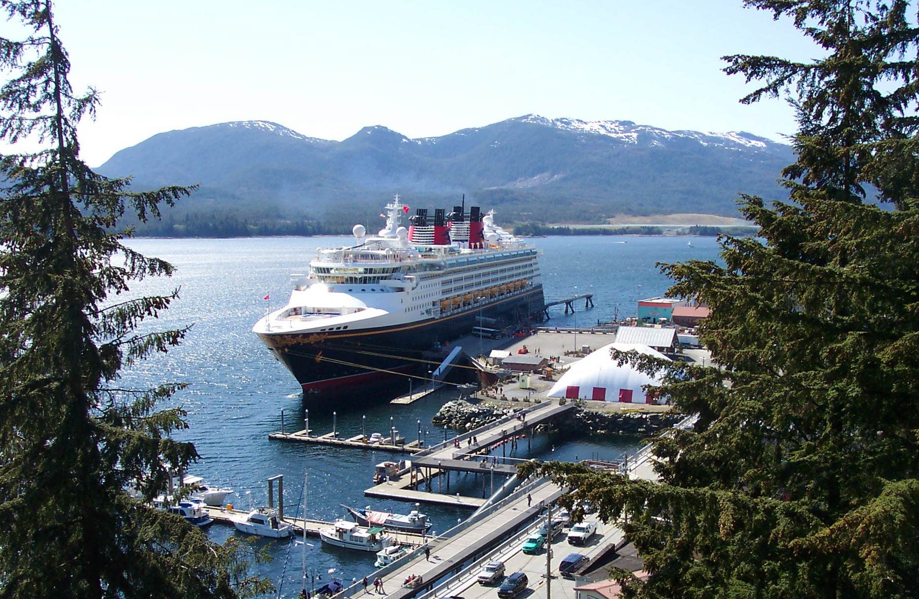  Disney Wonder at tied up at the cruise ship dock in Ketchikan 