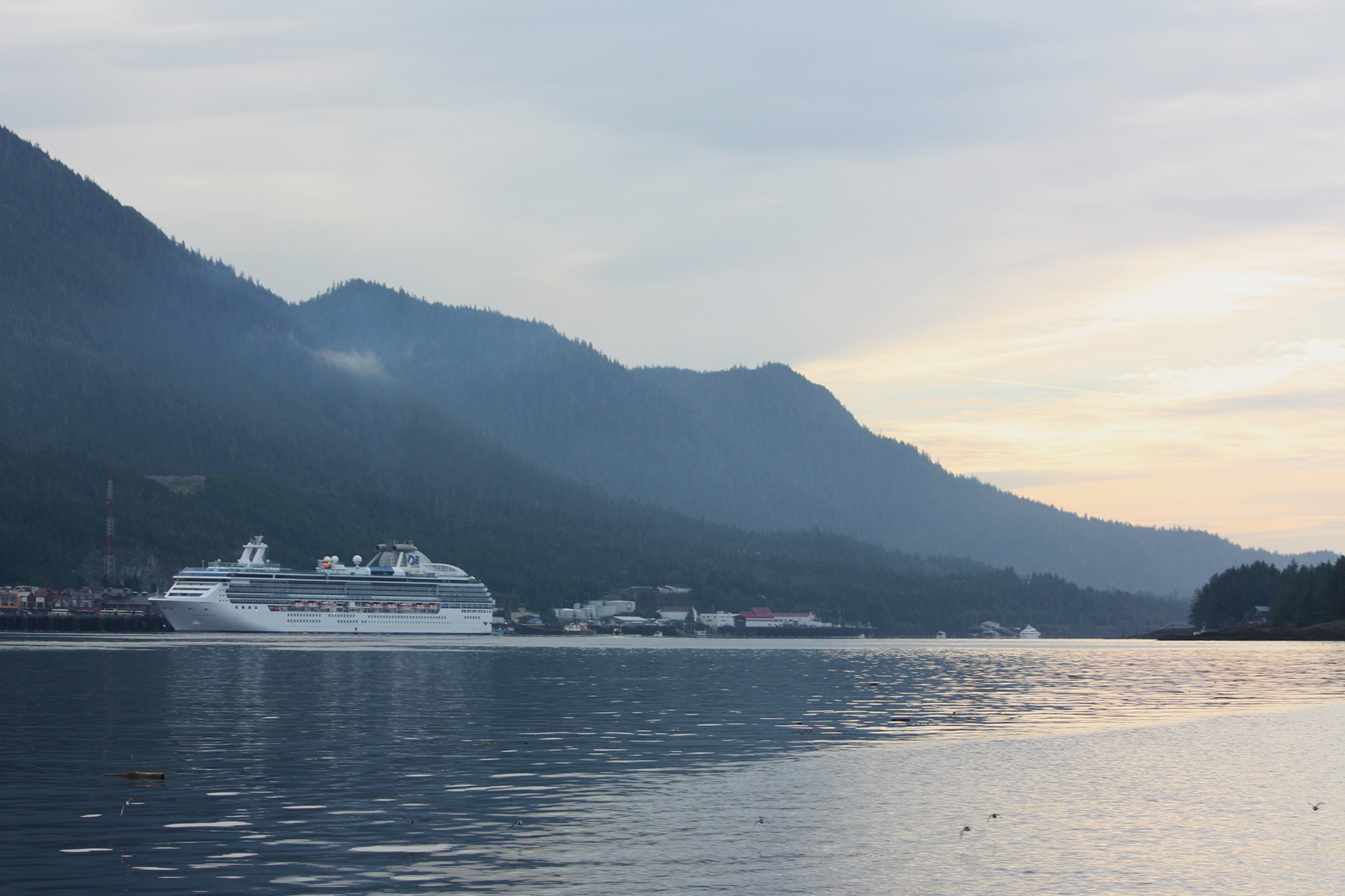  Cruise ship at the dock in Ketchikan. 