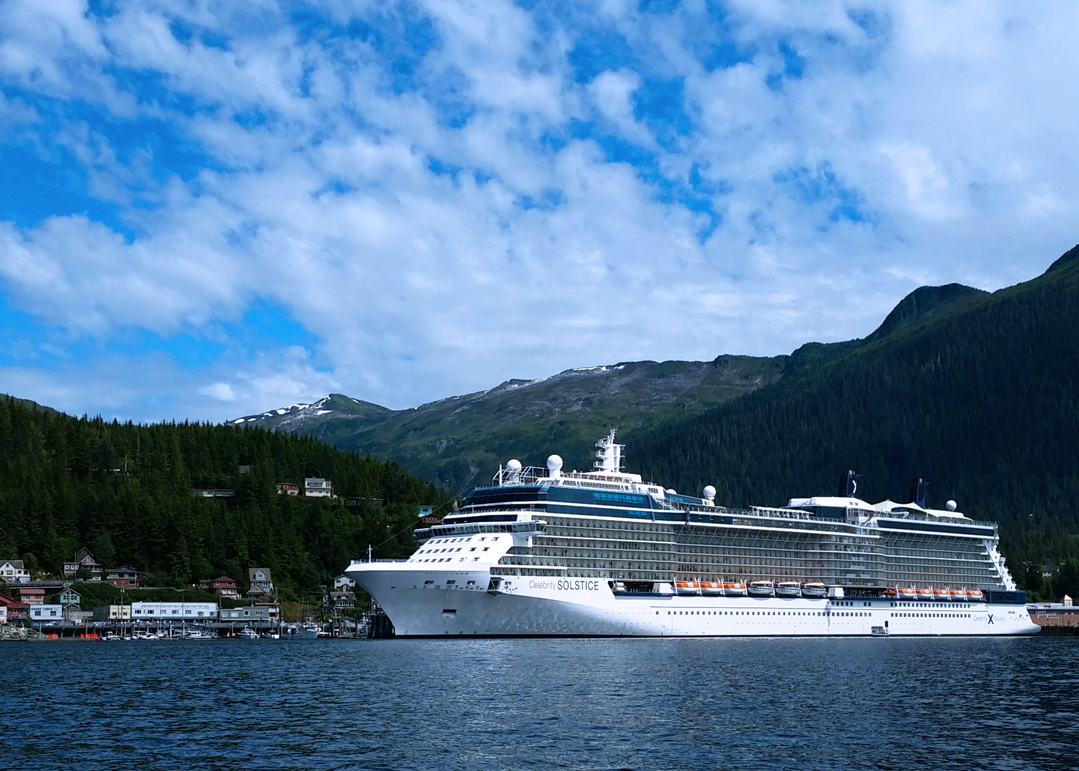  The Celebrity Solstice at the dock in Ketchikan, Alaska 