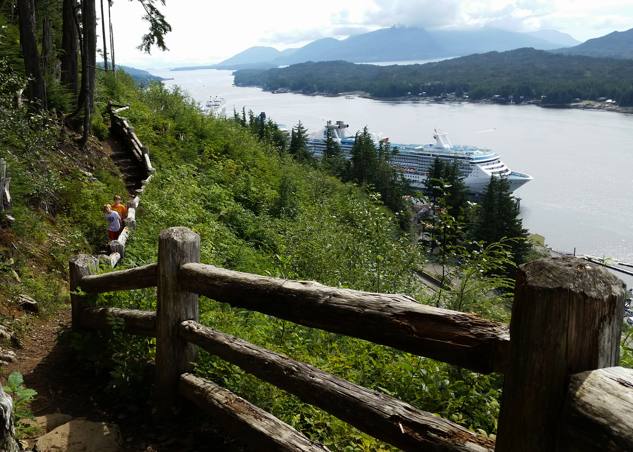  Hiking the Rainbird Trail above Ketchikan, Alaska. 