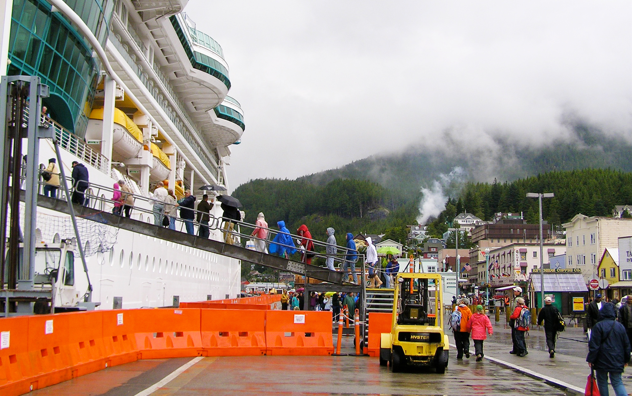  Cruise ships at the dock in Ketchikan, Alaska. 