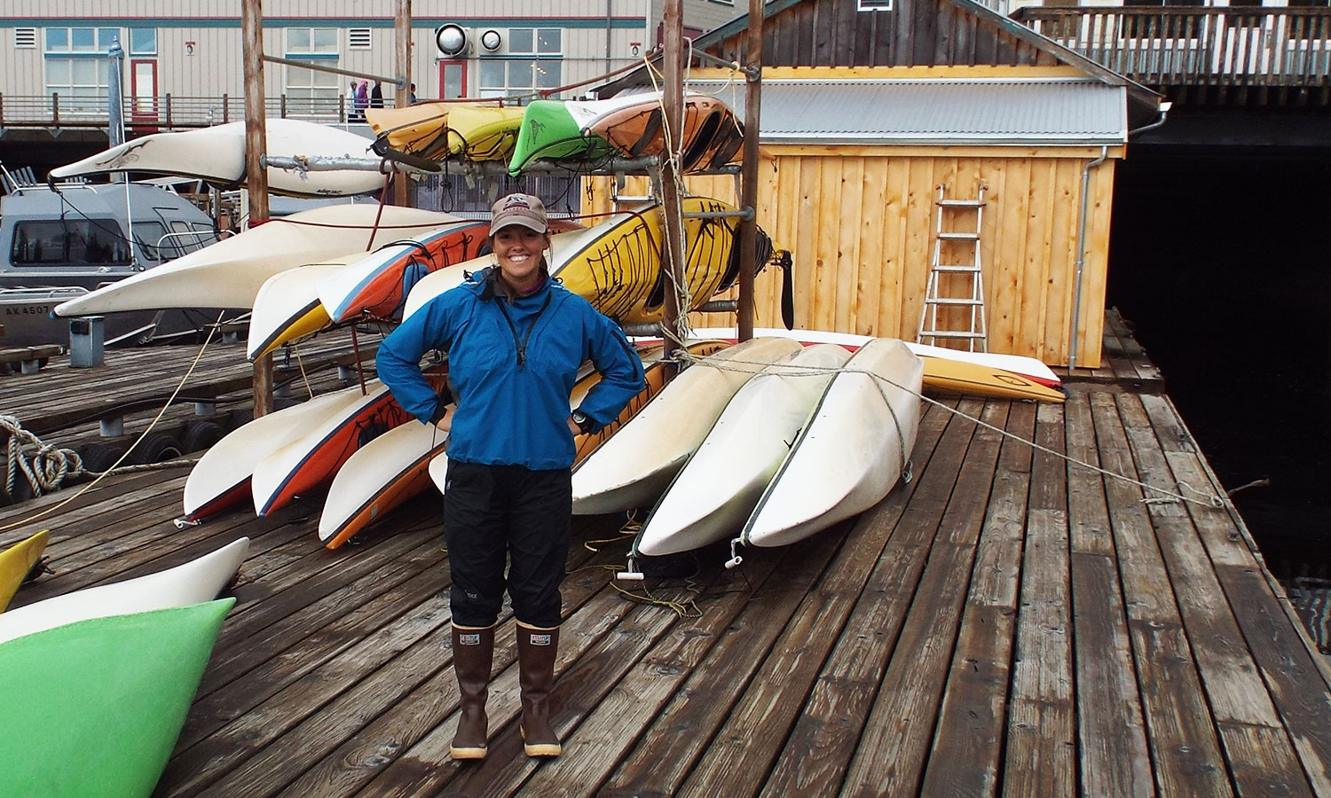  Guide Angela is always prepared for a day on the water! 