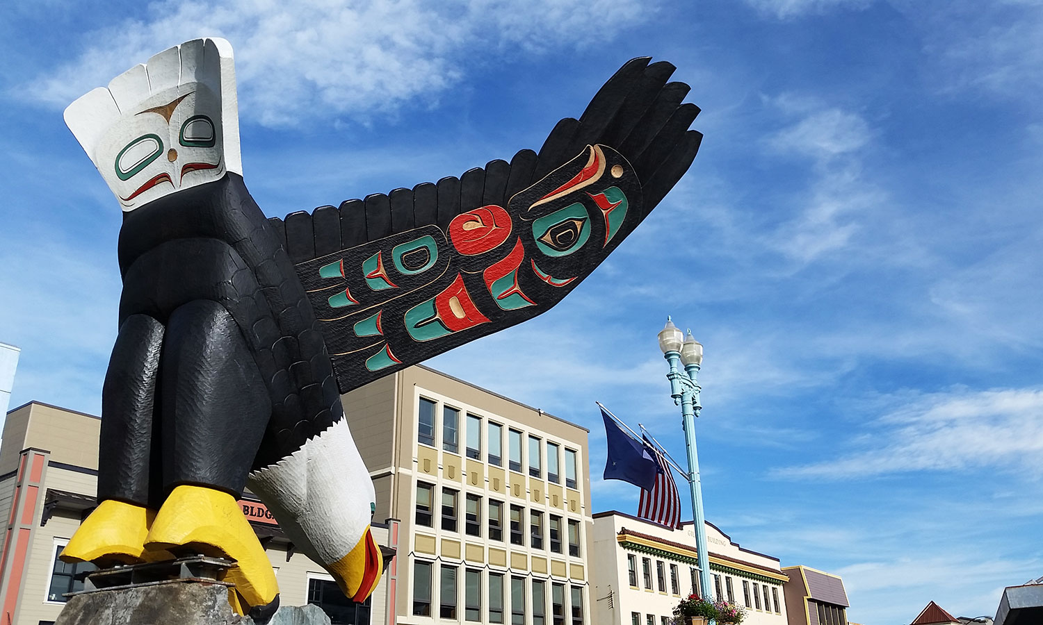  Nathan Jackson's Flying Eagle on Ketchikan's Front Street. 