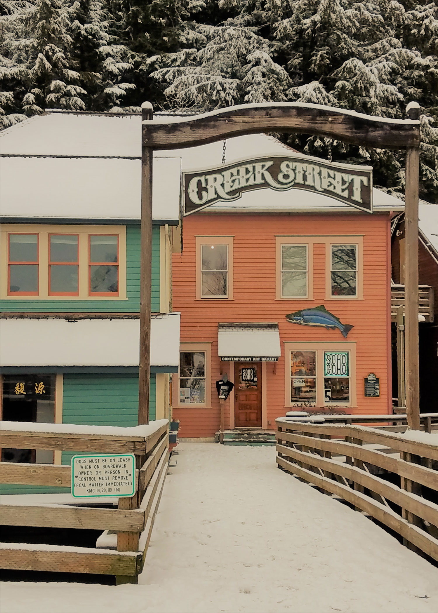  It's quiet in downtown Ketchikan after the cruise season but local businesses like Soho Coho, The Hive and Parnassus Books remain open through the winter months.  