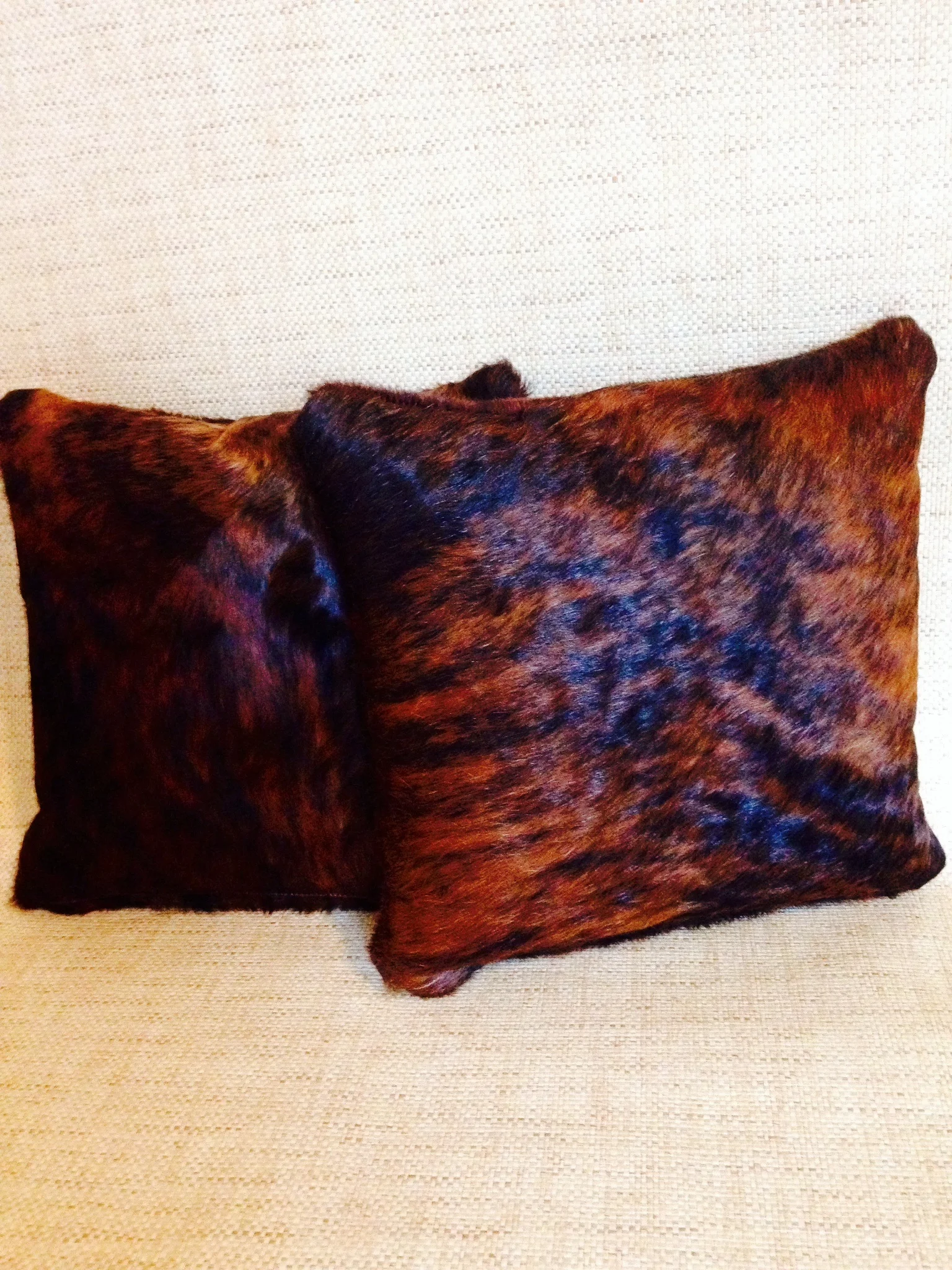 cowhide accent pillows