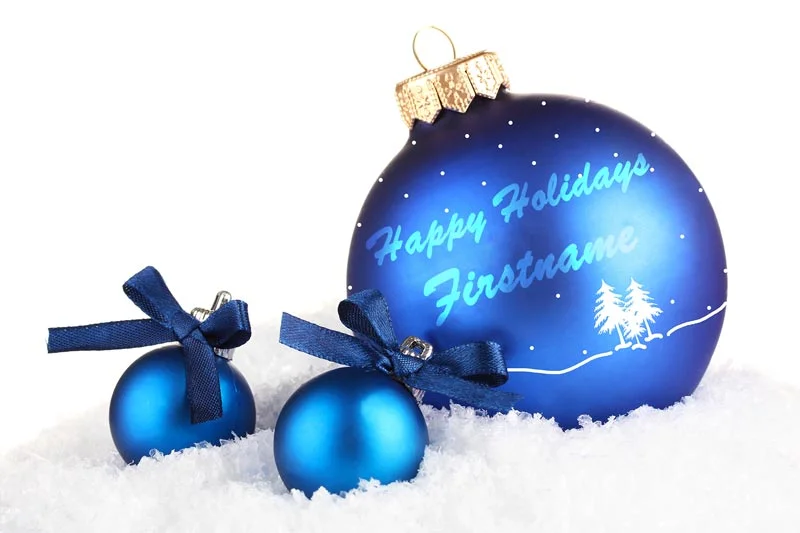 Snowy Blue Ornament