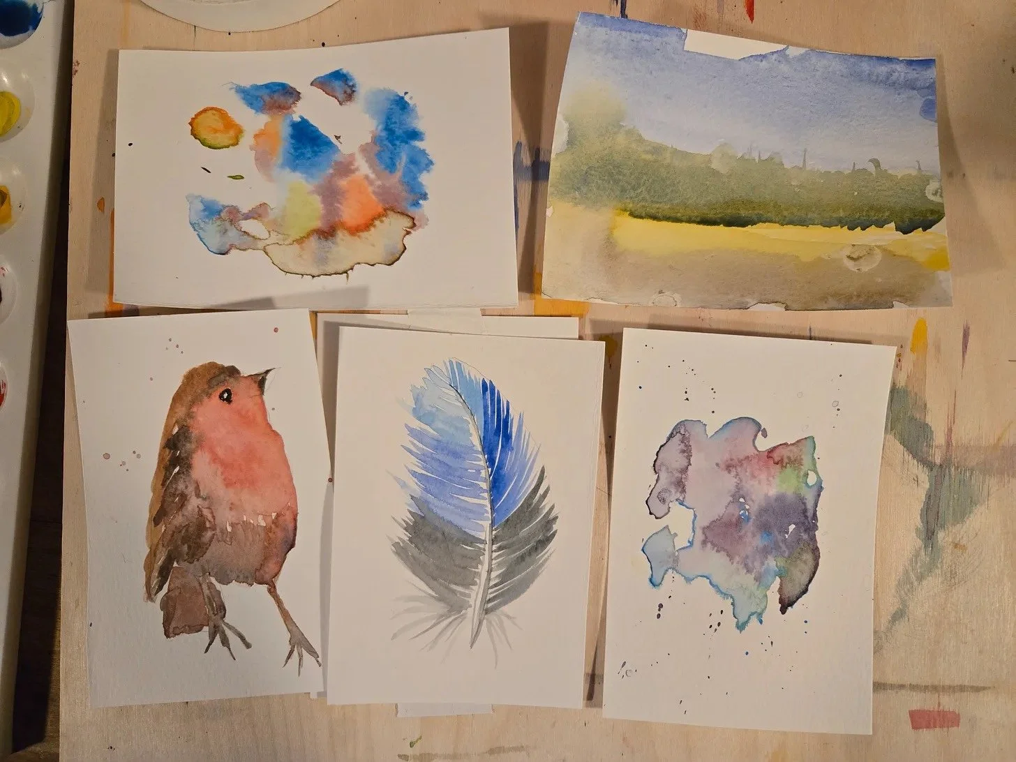 A couple of years ago, a passing of a relative led me to inherit a small metal palette with Winsor &amp; Newton paints, Handmade Modern brushes in a tidy roll, and a (figurative) canvas waiting to be brought to life.

One year for Christmas a few fam