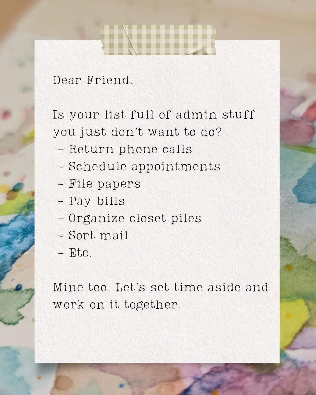 Want some accountability and camaraderie around getting the boring stuff on your to-do list, OFF your to-do list?

Join my first Admin Accountability Group session! Thursday, June 18th from 2 - 3:30 pm Eastern. Meant for ANYBODY who has boring admin 