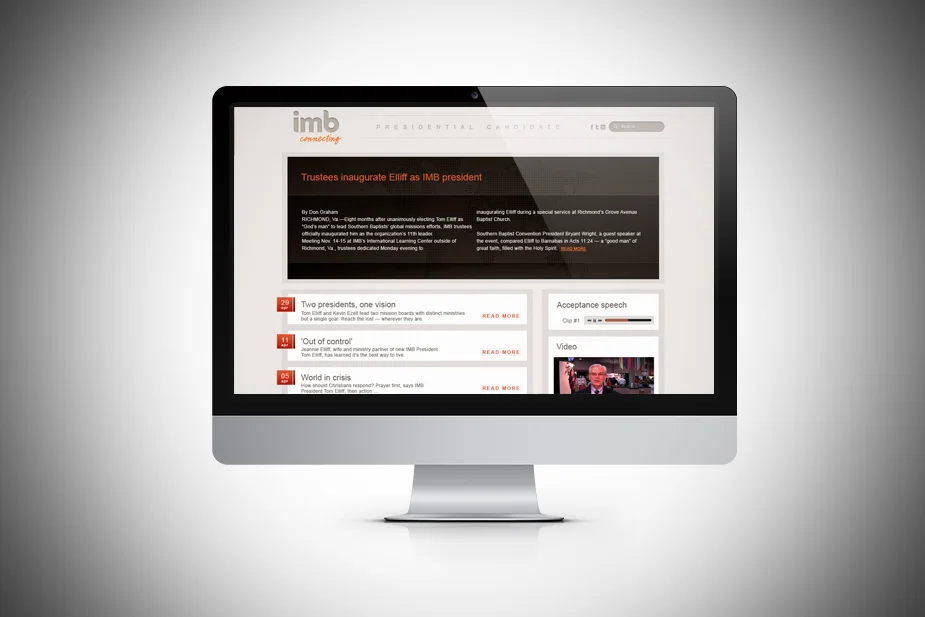 IMB President Elect Microsite UI Design