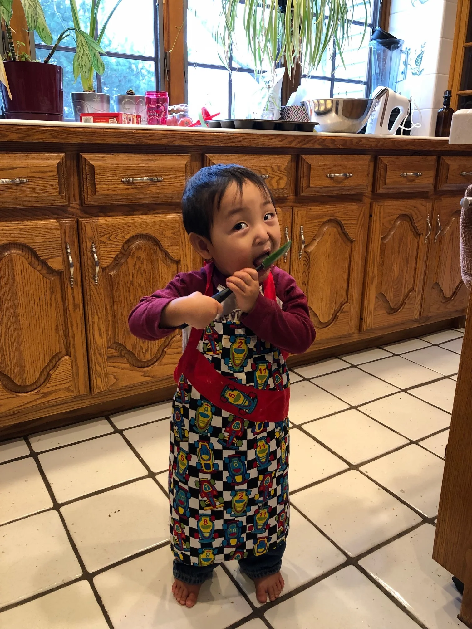 My littlest baker.