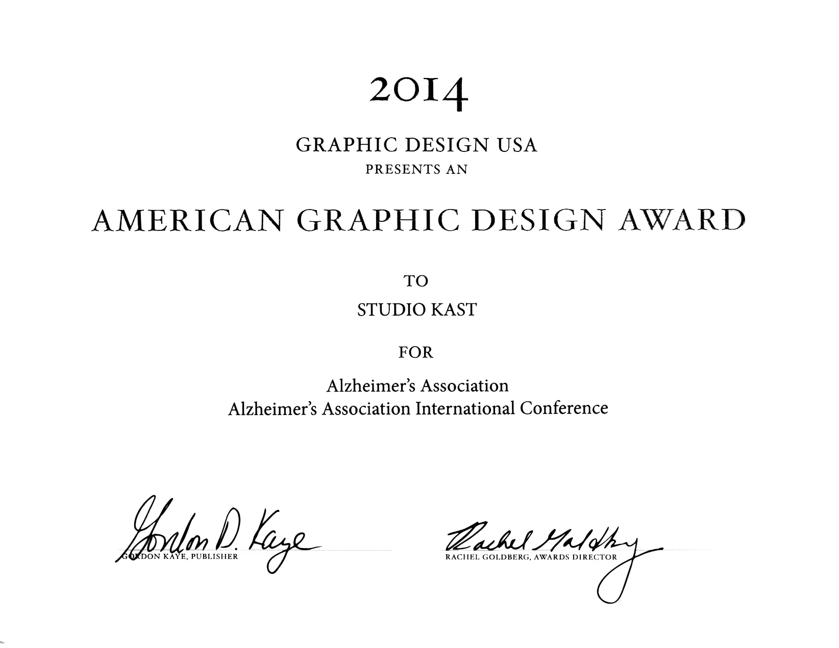 2014 AMERICAN GRAPHIC DESIGN AWARD