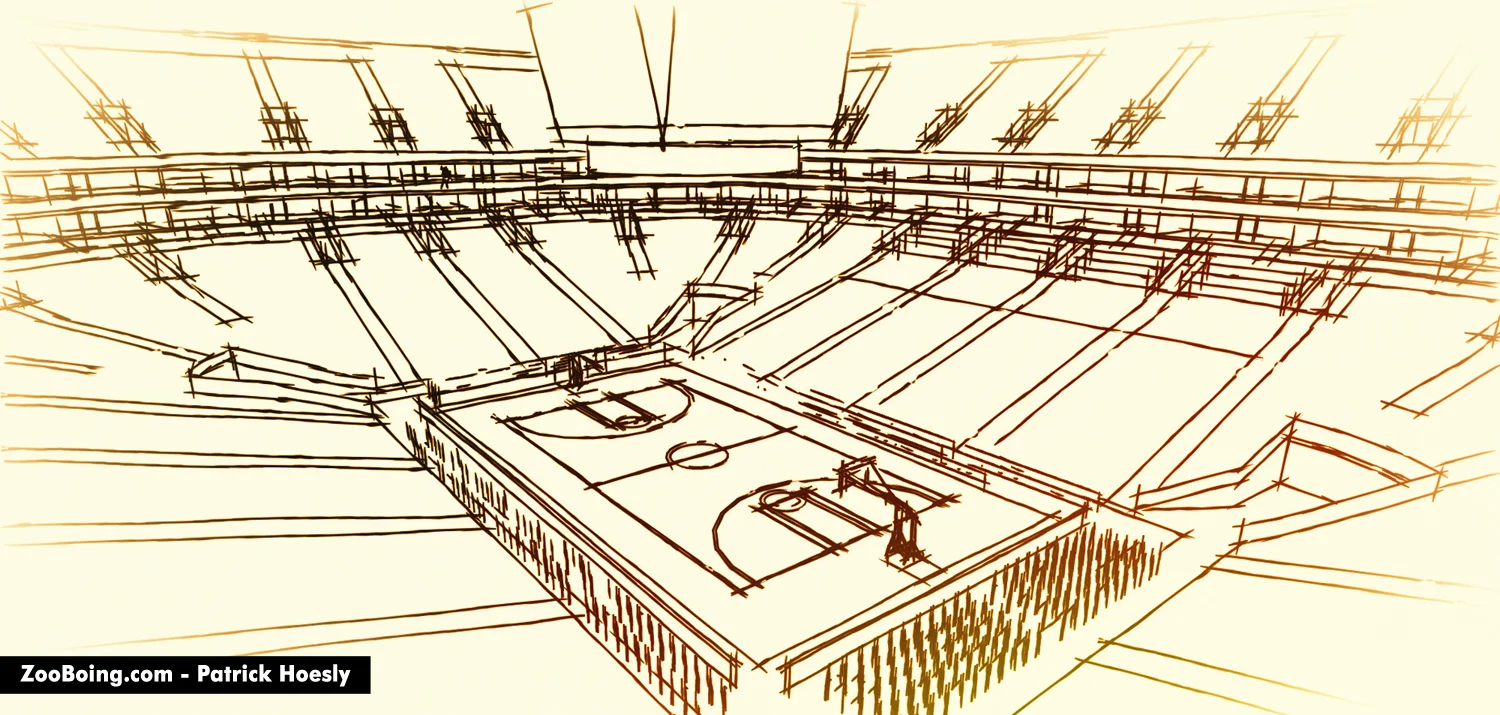 5 Basketball Arenas — ZooBoing Illustrations