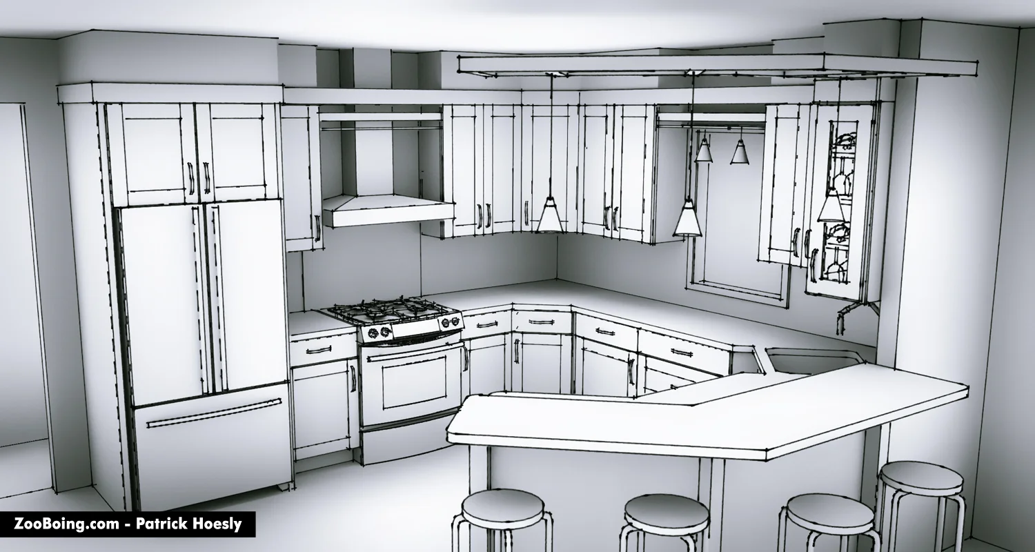 Sketchy Kitchen Renderings Zooboing Ilrations Renderings Zooboing Ilrations