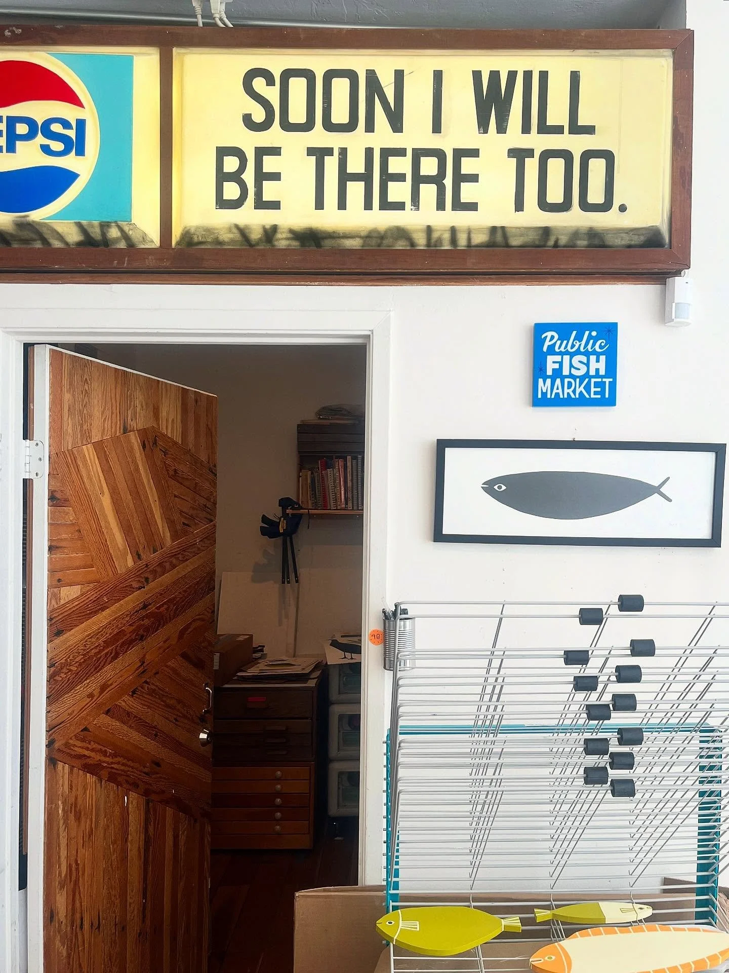 In the midst of the December craze, I bopped on up to the city to squeeze in a studio visit with @orliegrams the other day 🐟🐠🩵 this SF-based artist is just the sweetest and I&rsquo;m so excited for this fun, colorful work to be on our walls ~ Marc