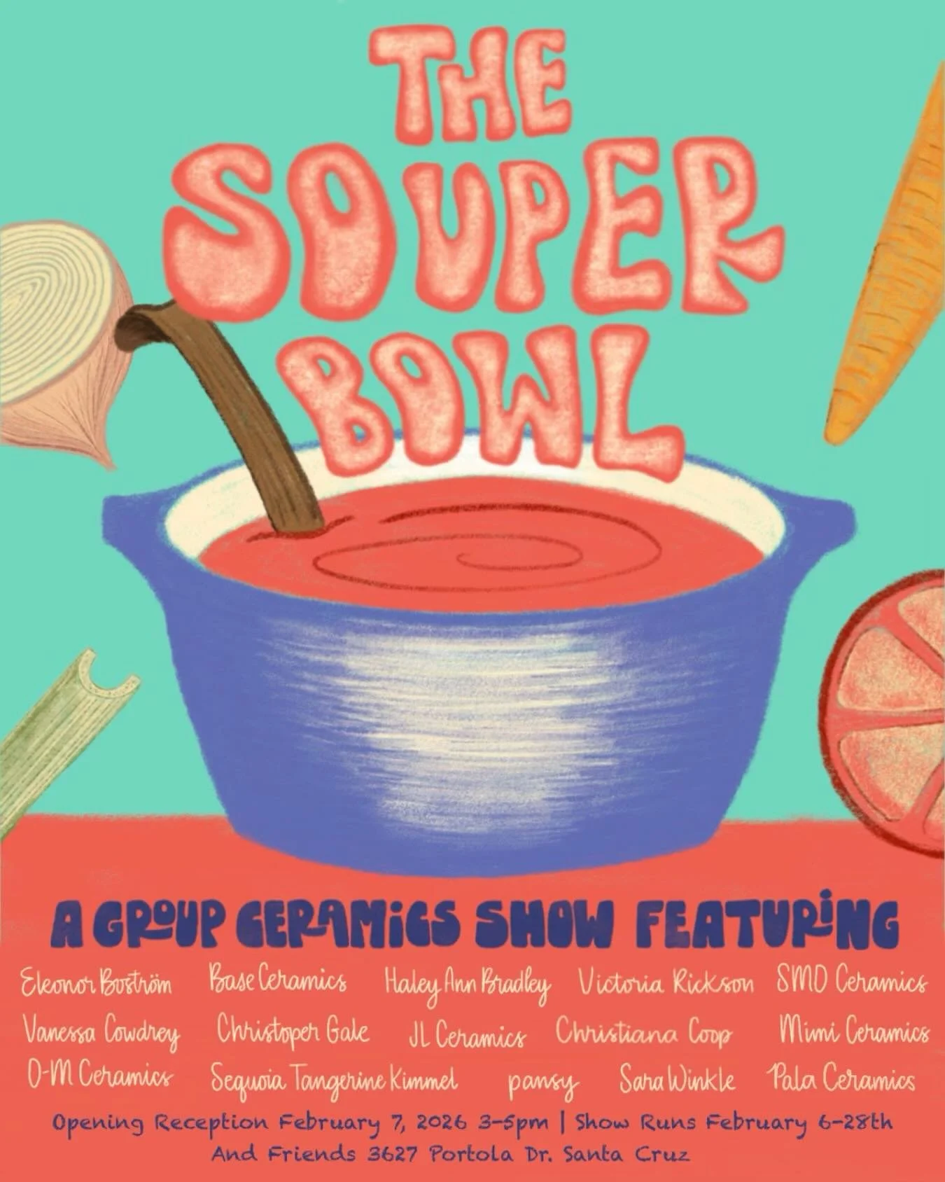 Opening in 2 weeks ❗️ The Souper Bowl ❗️ Join us on Saturday 2/7 from 3-5pm for a fun party to celebrate our 15 amazing ceramicists and their super bowls 🍜🏆 30ish bowl creations, all so unique &amp; made by artists from around the world. This is th
