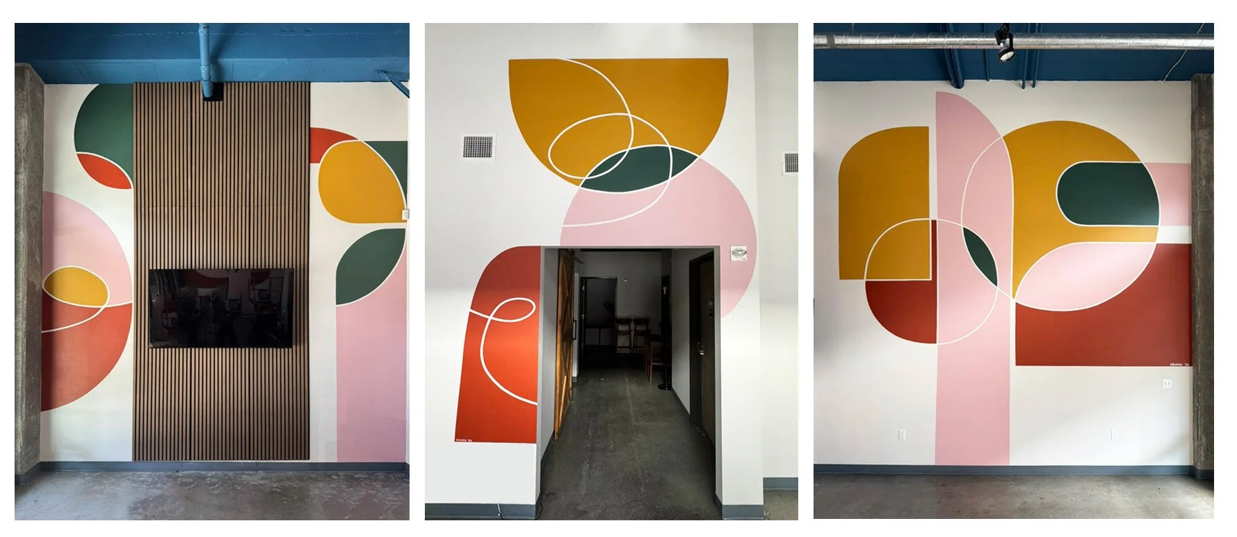  3 murals for The Study &amp; Society. NW Portland. 2026 