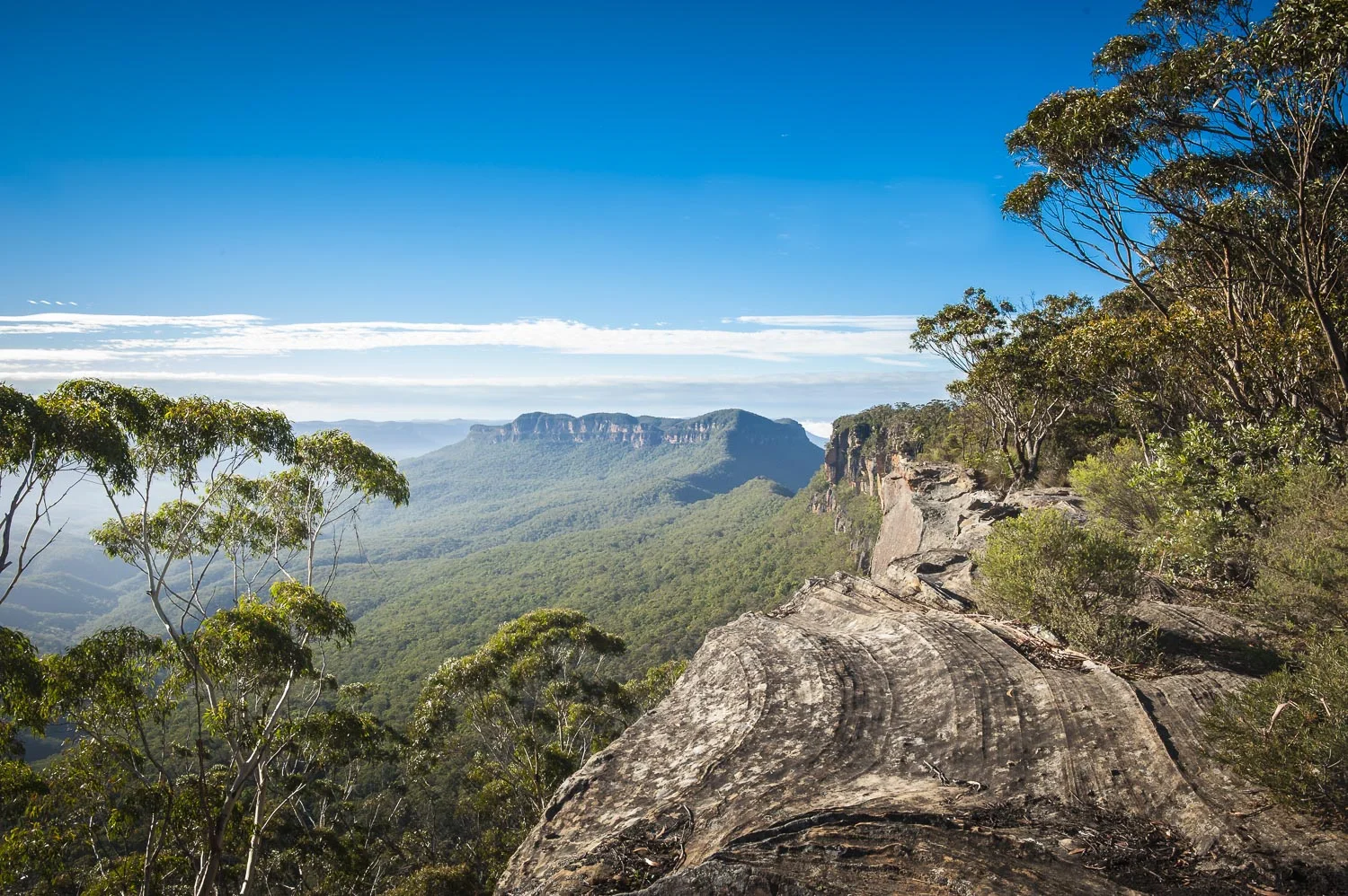 Katoomba, Mount Solitary and The Megalong Valley, seen from Narrow Neck.
