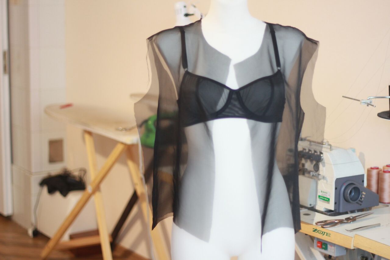 The prototype of Fl*sh You & Me's first underwired bralette