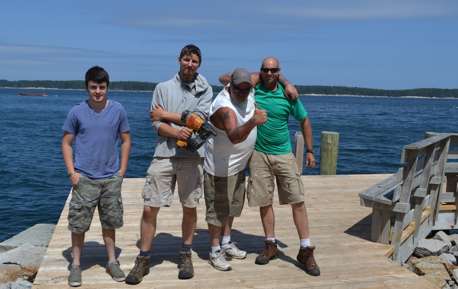Harbor Builder Crew L-R: Ben "BP" Pomeroy, Ben "Okie" Oaks, Jim "Jimbow" Bernardo, Mark "Putsky" Bowden