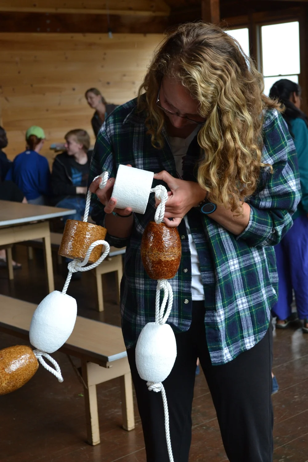 Taking a closer look at our trial buoys. The brown buoys have the resin coating.