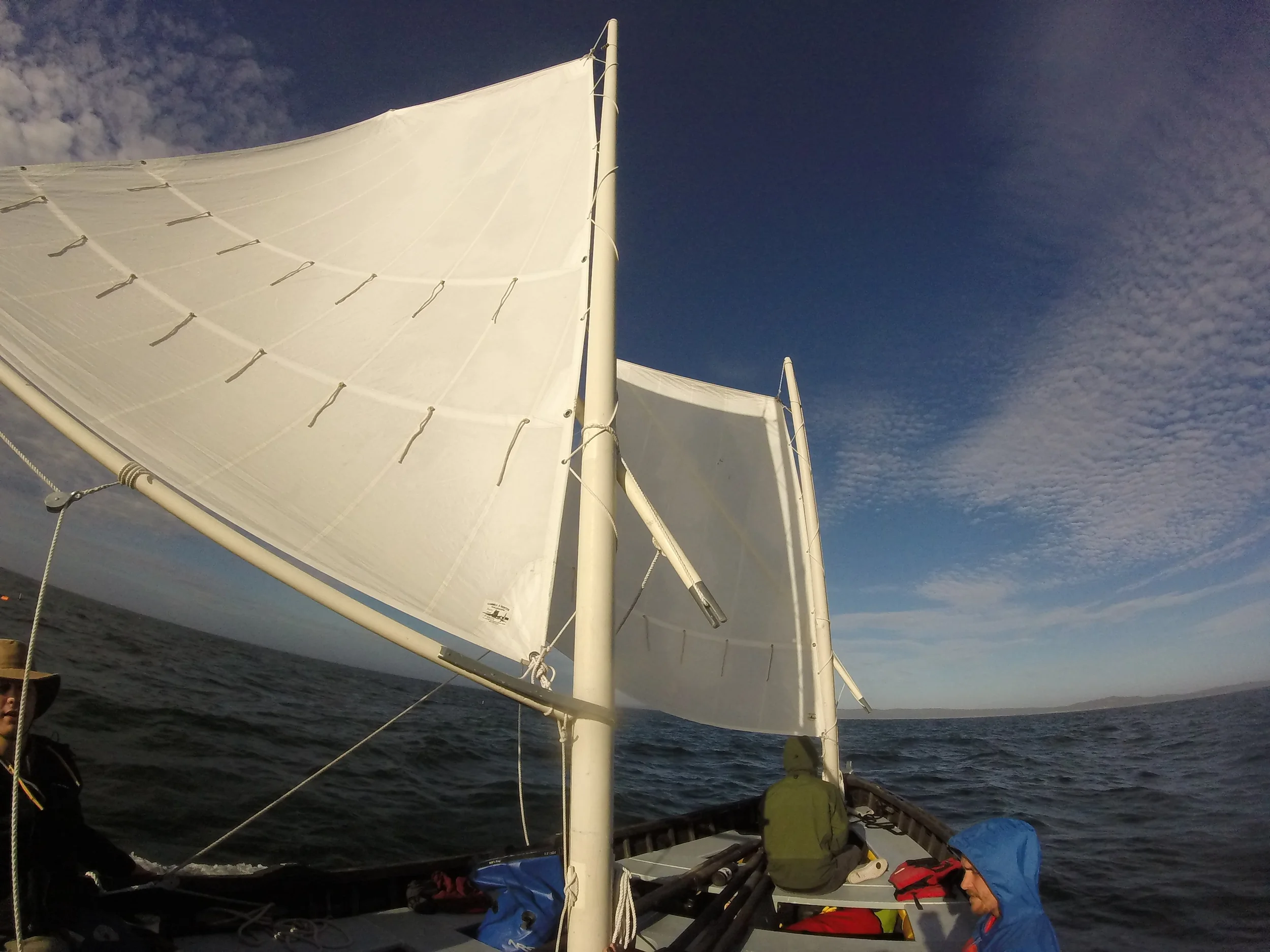 Full sails aboard the Castor
