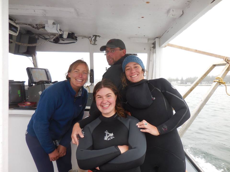 The Scallop Crew! (Left to right: Cait Cleaver, Bailey Mortiz, Erik Waterman, and Phoebe Jekielek)