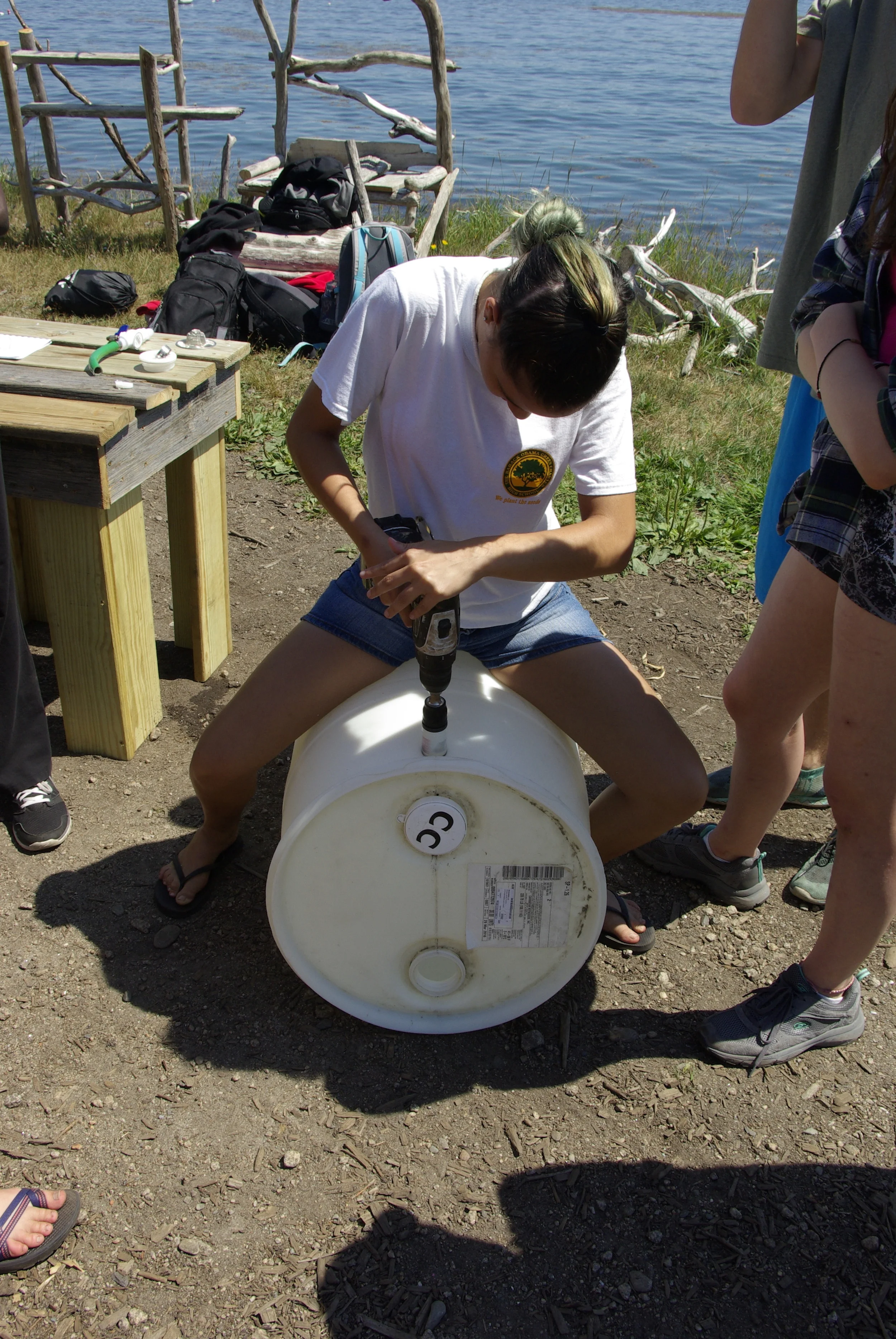 Drilling the barrel.JPG