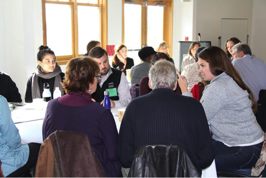 Samantha Lyon leads Peter and Carol's table in a breakout session. My table is in the background (Photo courtesy of Jaclyn Parks)